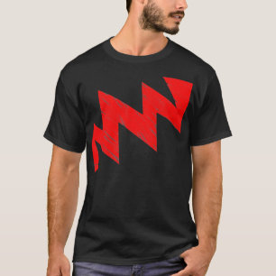 Stenciled ZigZag - Rood T-shirt