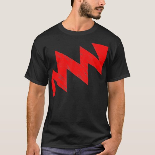 Stenciled ZigZag - Rood T-shirt (Voorkant)