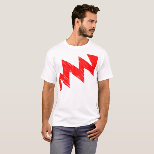 Stenciled ZigZag - Rood T-shirt (Voorkant volledig)