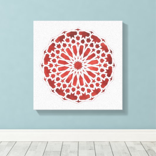 Stended Tilet Marokkaanse Mozaïek rood ALCAZAR Canvas Afdruk (Insitu (Houten vloer))