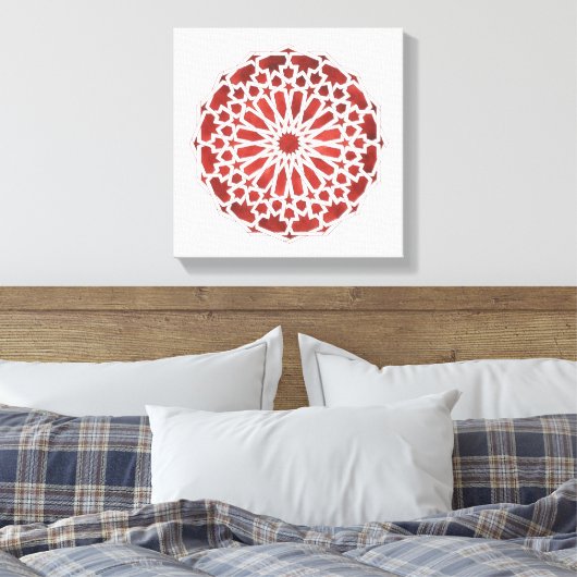 Stended Tilet Marokkaanse Mozaïek rood ALCAZAR Canvas Afdruk (Insitu (Slaapkamer))