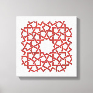 Stended Toiled Marokkaanse Mozaïek Rood MAMLUK Canvas Afdruk