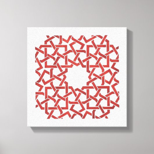 Stended Toiled Marokkaanse Mozaïek Rood MAMLUK Canvas Afdruk (Voorkant)