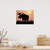 Stenen, Alces alces, stier met grote geweien, Poster (Keuken)