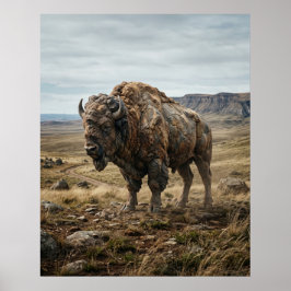 Stenen Bizon Eindeloze Vlaktes Poster