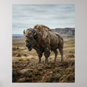 Stenen Bizon Eindeloze Vlaktes Poster