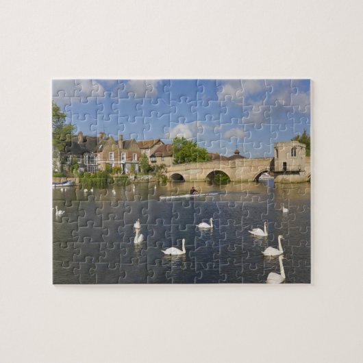 Stenen boogbrug en rivier de Ouse, St Ives, Legpuzzel (Horizontaal)