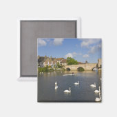 Stenen boogbrug en rivier de Ouse, St Ives, Magneet (Voorkant / Achterkant)