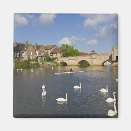 Stenen boogbrug en rivier de Ouse, St Ives, Magneet (Voorkant)