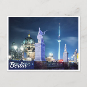 Stenen brug bij de kathedraal van Berlijn in Duits Briefkaart