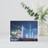 Stenen brug bij de kathedraal van Berlijn in Duits Briefkaart (Staand voorkant)