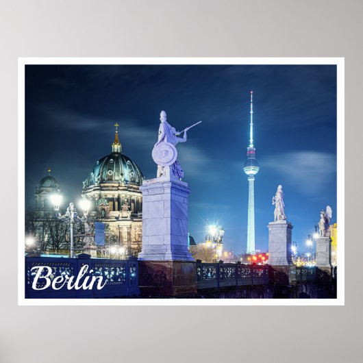 Stenen brug bij de kathedraal van Berlijn in Duits Poster (Voorkant)