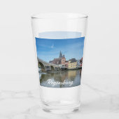 Stenen brug in Regensburg, Duitsland Glas (Achterkant)