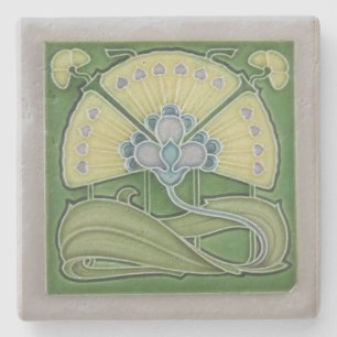 Stenen coaster - Antieke Art Nouveau Onderzetter