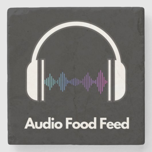 Stenen Coaster - Audio Voedsel Feed Onderzetter (Voorkant)