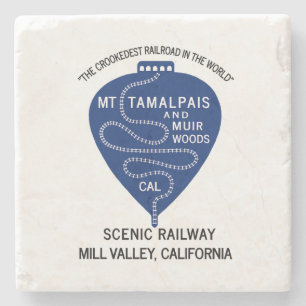 Stenen coaster scheefste spoorweg Mt Tamalpais Onderzetter