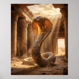 Stenen Cobra Woestijntempel Poster