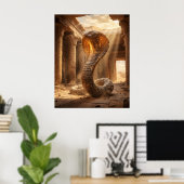 Stenen Cobra Woestijntempel Poster (Thuiskantoor)