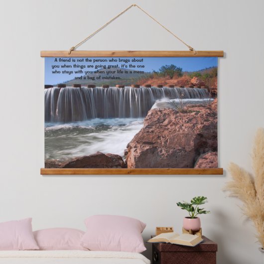 Stenen die over het water lopen hangend wandkleed (Slaapkamer)