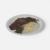 Stenen en aardappelen papieren bordje (Gekanteld)