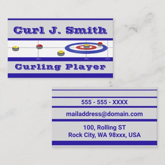 Stenen en krullen visitekaartje (Voorkant / Achterkant)