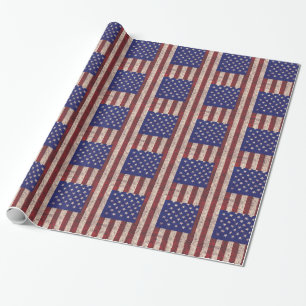 Stenen en sterren onder Amerikaanse vlag Cadeaupapier