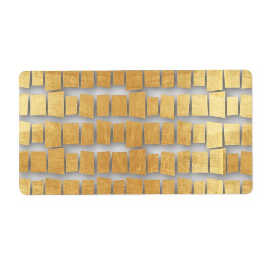 Stenen faux goud, faux goud, modern, etiket (Voorkant)