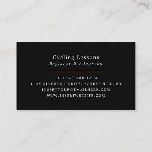 Stenen, fietsen, fietsen visitekaartje (Achterkant)