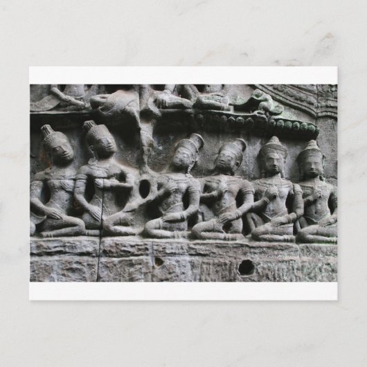 stenen figuren in ta prohm briefkaart (Voorkant)