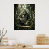 Stenen Gorilla Monolithische Jungle Kunst Poster (Keuken)