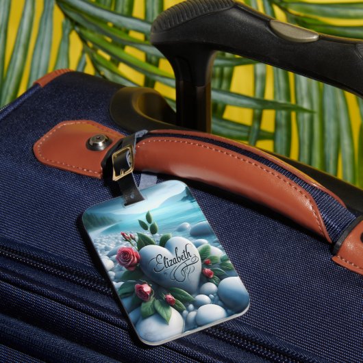 Stenen hart bij het meer bagagelabel (Voorkant Insitu 1)