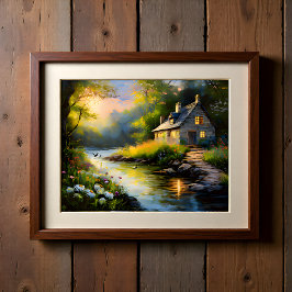 Stenen huis aan de rivier 1 poster