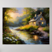 Stenen huis aan de rivier 1 poster (Voorkant)