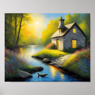 Stenen huis aan de rivier 2 poster