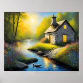 Stenen huis aan de rivier 2 poster (Voorkant)