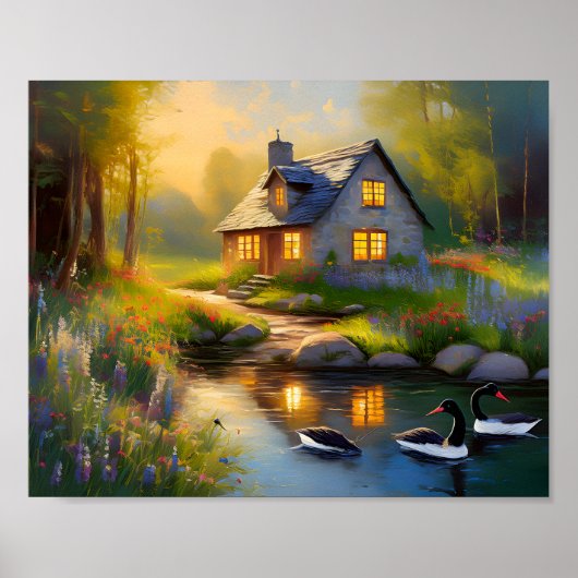 Stenen huis aan de rivier 3 poster (Voorkant)