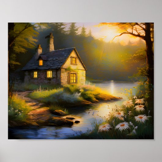 Stenen huis aan de rivier 4 poster (Voorkant)