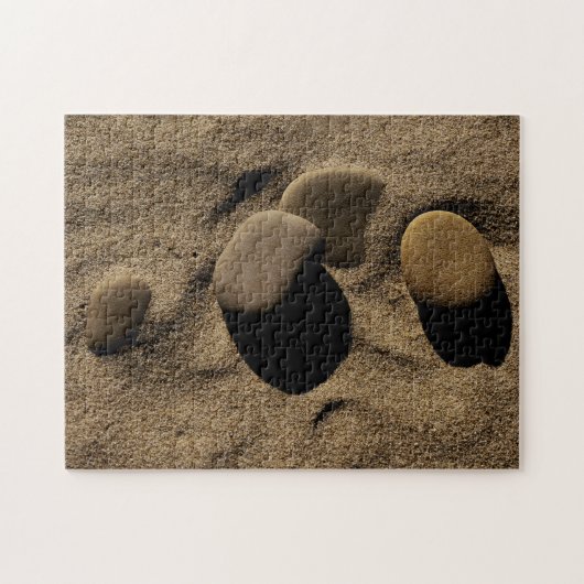 Stenen in de zand legpuzzel (Horizontaal)