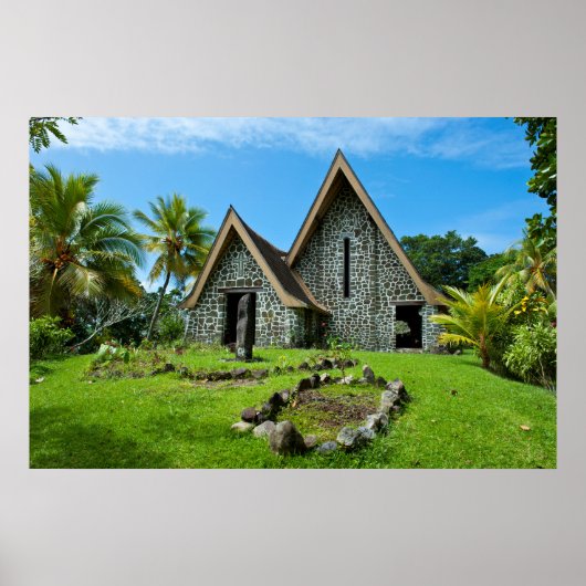 Stenen kerk op Kwato-eiland Poster (Voorkant)