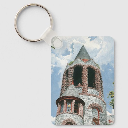 Stenen Kerk Toren Sleutelhanger (Voorkant)