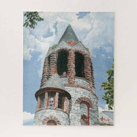 Stenen kerktoren legpuzzel (Verticaal)