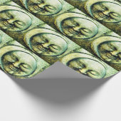 Stenen kijken maan en zon gezicht halve maan cadeaupapier (Hoek)