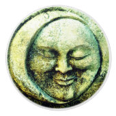 Stenen kijken maan en zon gezicht halve maan keramische knop (Voorkant)