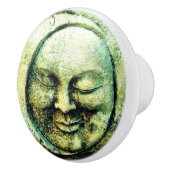 Stenen kijken maan en zon gezicht halve maan keramische knop (Rechts)