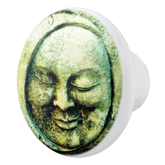 Stenen kijken maan en zon gezicht halve maan keramische knop (Rechts)