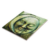 Stenen kijken maan en zon gezicht halve maan tegeltje (Zijkant)