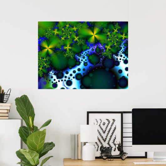 Stenen Koelen Abstracte fractale kunst Poster (Thuiskantoor)