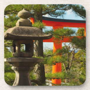 Stenen lantaarn en Torii-poort Bier Onderzetter