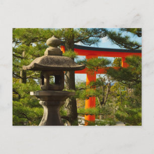 Stenen lantaarn en Torii-poort Briefkaart