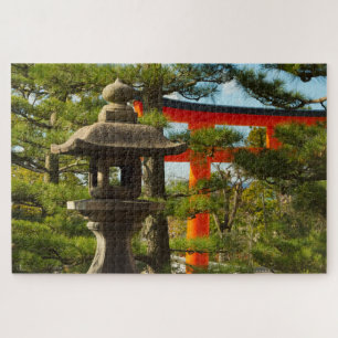 Stenen lantaarn en Torii-poort Legpuzzel